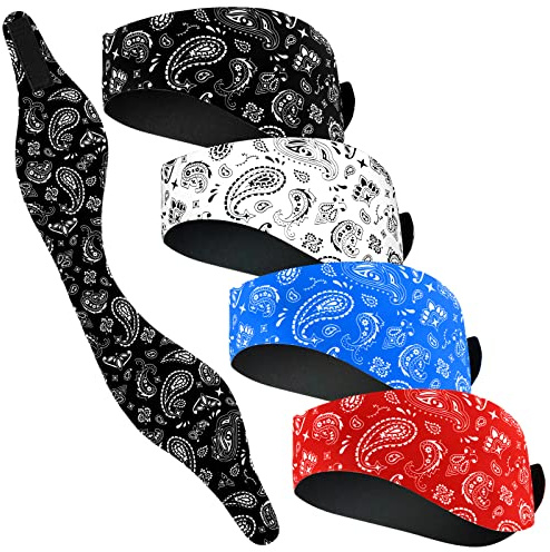 4 Pieces Swimming Headband Swimming Ear Band Adjustable Swim Headband Keeping Water Out Ear Protection for Kids Adults Surfing Bathing Kayaking (Delicate Style)