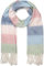 styleBREAKER Damen Web-Strickschal mit breiten bunten Streifen und dicken Fransen - Warmer Winter-Schal, mehrfarbig 01017160, Farbe:Lindgrün-Blau-Creme-Rose