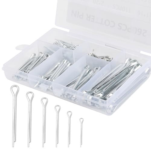TNSLAND 260 Piezas Pasadores Partidos de Acero Inoxidable M1 M2 M2.5 M3 M4 M5 Pasador de Chaveta Surtido Kit con Caja de Almacenamiento para Automoción Mecánica Garaje