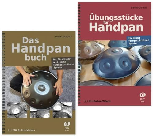 Das Handpanbuch 1 + Übungsstücke für Handpan: (Starterset) mit Online-Videos - Band 1 + Spielbuch (ISBN 9783868493504, 9783868494150) + Soundman Notenheft + 2 Bleistifte