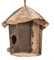 Cabaña de madera para pájaros para jardín, decoración rústica al aire libre, construcción robusta, amplio espacio de anidación