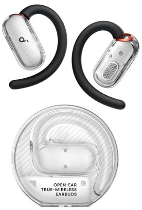 Soundcore Auriculares Open Ear V40i de Anker, Diseño Cristalino, Estuche sin Tapa, 4 Posiciones Ajustables para Cada Tamaño de Oreja, Graves más Ricos, IP55, 21H Reproducción, Llamadas Claras con IA