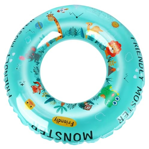 Flotador Hinchable Piscina Niños, Flotadores Piscina Infantil, Anillo de Natación Inflable con Válvula de Seguridad, Swimming Ring Kids para Verano Playa Fiesta 3-6 Años (62cm) (Dinosaurio del bosque)