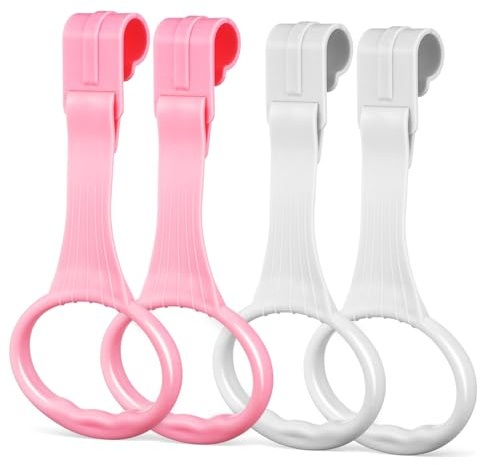 Milisten 4 Pezzi Anelli di Plastico per Lettino Pull Ring per Bimbi Giochi per Imparare a Camminare Facili da Installare e Confortevoli da Impugnare per Lettino e Box