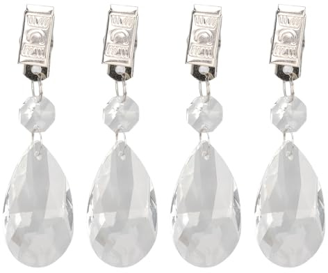 Tomantery Kit de Poids de Nappe en Verre de Cristal, Lustre élégant, Décoration pour la Maison, Pique-Nique en Plein Air, en Acier Inoxydable, Ensemble de 4