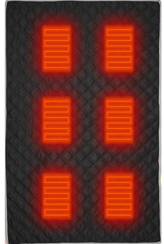 Esterilla Saco Dormir Calor - 6 Zonas Calefaccion USB, Forro Termico Electrico, Manta Calefactable Suave, Colchoneta Yoga Sofa | Almohadilla Caliente Impermeable Para Camping Exterior Mascota Picnic