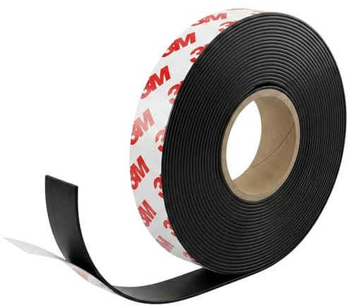 Lumonic 5m Nastro magnetico | 15x1mm | Flessibile, autoadesivo, può essere tagliato a misura, senza bisogno di forare. | Zanzariera, scuola e lavagna