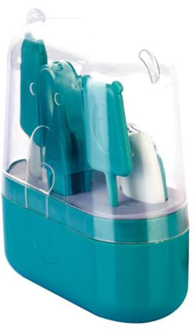 Kisangel Kit Cortauñas para Bebés Verde Mango Cómodo y Caja de Almacenamiento para Cuidado Seguro de Uñas en Recién Nacidos y Pequeños