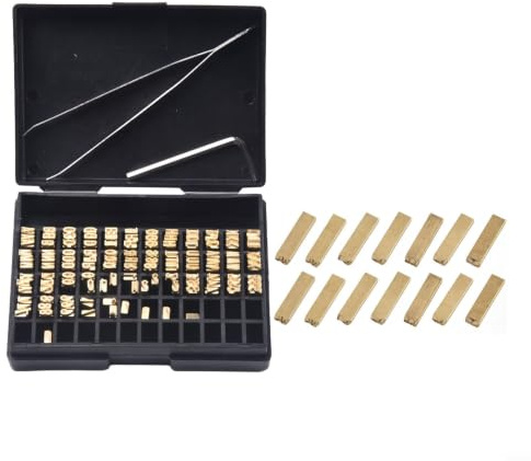 120 varmprägling bokstäver set 2 x 3 x 15 mm för datumskrivare – termoband bokstäver metall för kodning på för folie