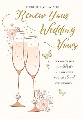 Piccadilly Greetings Traditional Wedding Card Renewal of vows - 9 x 6 inches