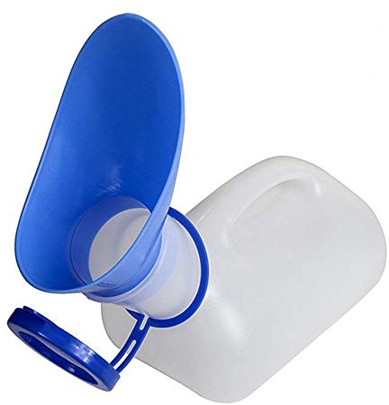 Unisex Potty Urinal for Car, Toliet Urinal for Men and Women, Bedpans Pee Bottle with a Lid and Funnel, Mobile Toilet Portable Urinal for Car, Old Man, Child and Diabetes for Camping Outdoor Travel