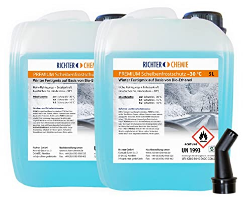 2 x 5 Liter Premium Scheibenfrostschutz -30°C Wischwasser Fertigmix Auto Scheibenwaschanlage Citrus Duft