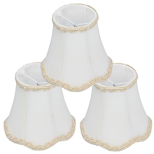 Pantalla de lámpara vintage de tela con forma de campana, 3 uds Real Cubierta De Lámpara Reemplazo para Lámpara De Mesa E14, diseño de lámpara de araña Clip en tonos cubierta de la luz