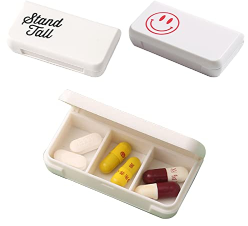 Scatole portapillole giornaliere, scatola medicaments tascabile, scatola portapillole trasportabile, dispenser di medicinale con 3 scomparti, per viaggio ed esterno