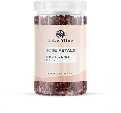 Like Mine Rose Petals, 2.4 oz, Natural Dried Petals, Edible, Rose Tea