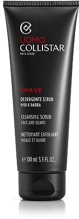 Collistar Uomo Detergente Scrub Viso e Barba, Deterge ed Esfolia, Effetto Detox Purificante, 100ml