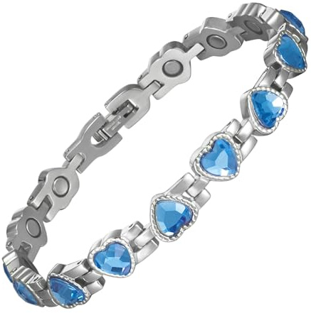 YINOX damarmband i supermagnetiskt rostfritt stål, damarmband i rostfritt stål i hjärtform, magnetarmband, presentbox ingår, Rostfritt stål