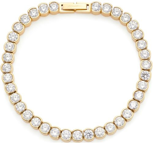 JEWELS BY LEONARDO Armband Cremona, Arm-Schmuck aus goldfarbenem Edelstahl, klare Zirkonia Steinchen, 18,5 cm Länge, Schmuck Damen, 024337