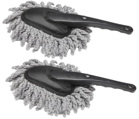 SEWOART 2 Stück Autobürste Detailreinigungsbürste Staubbürste Aus Mikrofaser Black