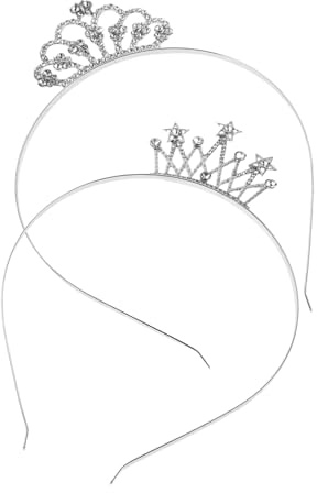 Beaupretty 2 pièces Couronne Cristal pour Garçon Fille Diadème Alliage avec Étincelants Bandeau pour Fête Spectacle Anniversaire et Occasions Spéciales