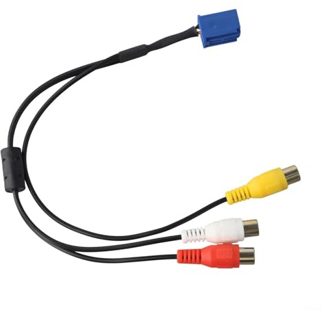 Adaptador de puerto AV azul de 6 pines para cable RCA a VTR, arnés de cableado estéreo de coche para kit de instalación de radio de posventa, interfaz de video de audio y vehículo