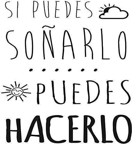 Docliick® Frase Vinilo Si puedes soñarlo puedes hacerlo Vinilos decorativos vinilo frases motivadoras para pared. Vinilo para decorar habitaciones. Vinilos decorativos frases DC-16088 (30x20cm)