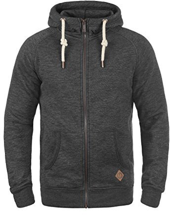 Solid SDVitu Herren Sweatjacke Kapuzenjacke Zip-Hoodie mit Kapuze Kordelzug Kängurutasche Reißverschluss Baumwollmischung Regular fit, Größe:XXL, Farbe:Med Grey (8254)