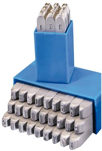 Dönges Handschlagstempelsatz angespitzt, 9-teilig, Zahlen 0-9, Schrifthöhe 12 mm (Schlagstempel Schlagzahl)