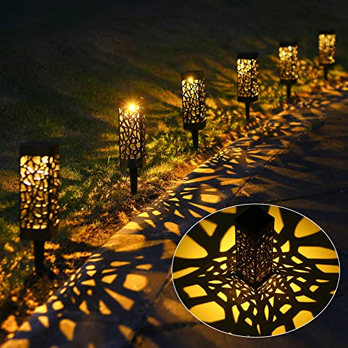 Tom-shine Lámpara Solares para Jardín,6 Piezas Lámpara de Camino de Paisaje con IP65 Impermeable,Luz Solar de Césped para Jardín y Patio（Blanca Cálida）