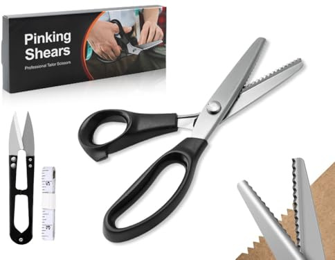 Anlising Forbici Zig Zag, 5MM Forbici Triangolari,Forbici da Sarto,Forbici da Sarta in Acciaio Inox,Forbici Tessuto,Forbici Sartoria, per Taglio Tessuto, Abbigliamento,Cucire,Carta,Artigianato (Nero)