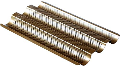 Ponixa Non-Stick French Baguette Baking Tray Perforated French Bread Baking Pan Carbon Steel