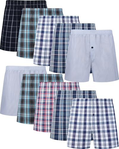 JupiterSecret Boxershorts för män i bomull, kalsonger i 6-pack och 10-pack, stora amerikanska boxershorts (storlekarna: S-6XL)