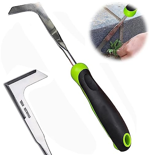 Exbrith Fugenkratzer Unkraut, Löwenzahnstecher, Unkraut Entferner Gerät, Hand Unkrautstecher, Gartenwerkzeug Unkrautstecher, Effektives Entfernen von Moos und Unkraut Wurzeln in Plattenfugen