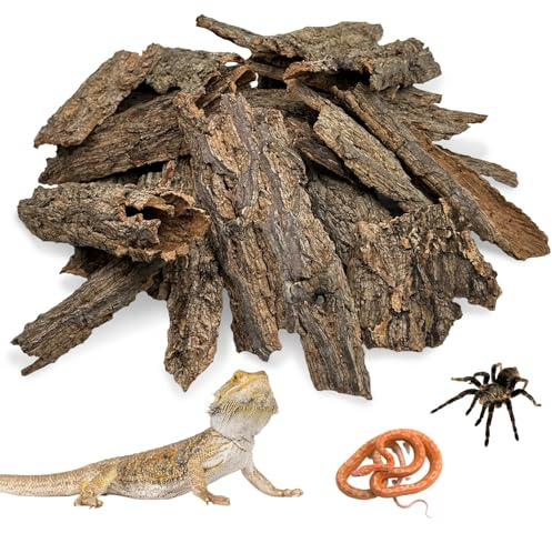 Apatal Reptile Cork Bark Bulk 1.5 Lb Cork Wood for Terrarium, Natural Flat Cork Bedding Terrarium Substrate for Bearded Dragon Snake Spiders Hermit Crabs Geckos Tortoise