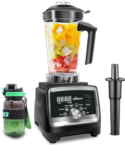 Blender for Smoothies Hochleistungsmixer 1600W, 2L Krug & 700ml Becher, 6-Klingen-Edelstahlmesser, Standmixer mit 5 Vorprogrammen & 1 manuellen Einstellungen, Schwarz