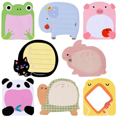 Haftnotizen Kinder, 24 Stück Haftnotizen Lustig, Kleine Haftnotizen Kinder, Klebezettel Tier Design, TierföRmiger Haftnotizblock, Mitgebsel Kindergeburtstag, Kleine Geschenke für Schulklasse, Büro