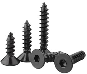 5/10/20/30/50 pezzi M3 M3,5 M4 M5 M6 vite autofilettante a testa piatta con esagono incassato nera vite autofilettante a testa svasata for legno(40mm,M5-10pcs)