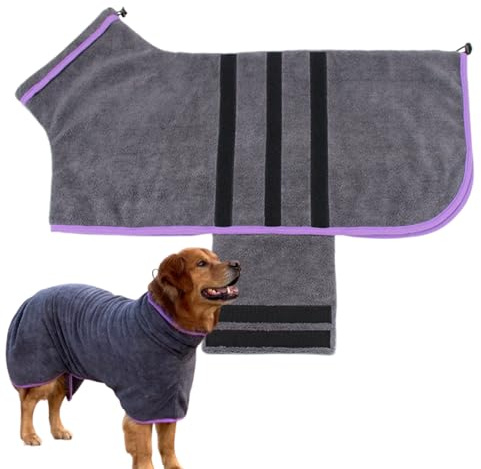 Accappatoio per cani, ad asciugatura rapida, super assorbente, morbido tessuto corallo, accappatoio caldo per cani, per cura, bagno, nuoto, pioggia, a casa, in viaggio, cuccioli