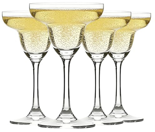 MYKAGS Juego de 4 vasos de Margarita, 455 ml, elegantes copas de cóctel para bebidas congeladas, cócteles y piñas coladas