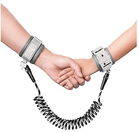 WSZCML Toddler Reins,Anti Lost Wrist Link,Baby Leash with Lock,6.5ft Black | Kids Anti Lost Wrist Link,Adjustable,Safety,key lock,Reflective Tape,360°revolve,Baby Reins for parks, malls, airports