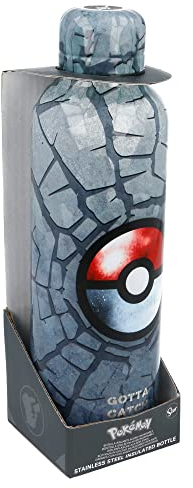 POKEMON VERZERRUNG JUNGER ERWACHSENER EDELSTAHL-THERMOSFLASCHE 515ML, Grau