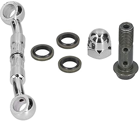 Bromsslang Förlängningskoppling Stål 108mm Universal MC Hydraulisk Anslutning för Custom Scrambler Cafe Racer Reparation, Korrosionsbeständig Bromsdel för Höjning av Framgaffel