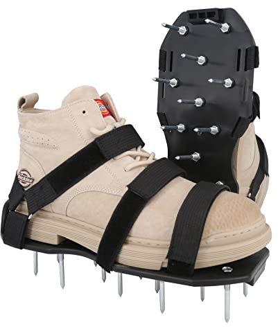 HSLighting Rasenlüfter Schuhe, Nagelschuhe Vertikutierer Ausgleichsmasse mit Doppelter Strap-On-RIST Aerifizierer für Rasen mit Vormontiert, Rasenbelüfter Handvertikutierer für Garten Rasen