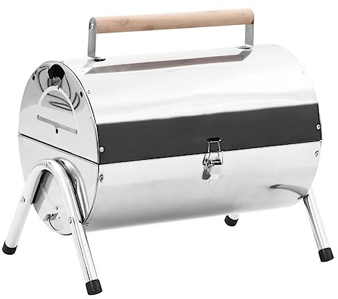 SKM Barbacoa de carbón de sobremesa Acero Inoxidable Doble Parrilla,Casa y jardín,Cocina y Comedor,Electrodomésticos de Cocina,Barbacoas,Plateado,47852