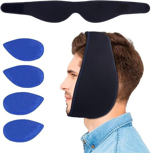 SURFOU Dente del giudizio compresse refrigeranti per denti del giudizio op cuscino rinfrescante viso dopo il dente op freddo impacco caldo, 4 pezzi (nero)