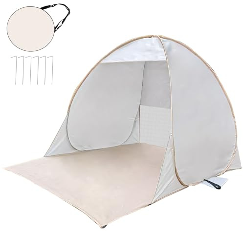 Refugio de playa Pop Up con protección UV, UPF 50+ Popup, concha de playa plegable, tienda de campaña para bebé, protección contra el viento, tienda de campaña automática desplegable, conchas de playa