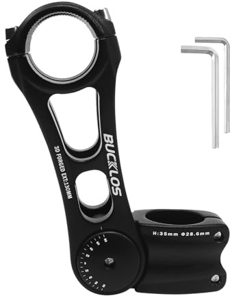 AEYINO 31.8 Bike Stem 130mm 80 Degree Adjustable MTB Stem Handlebar Rise Extender for Mountain Bike,Road Bicycle,MTB
