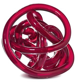 Onlylux Il Nodo dell’Amore 14 cm - Decorazione in Vetro - Scultura in Canne di Vetro Lavorata a Mano -Simbolo di Amore Infinito e Legame Indissolubile -Design Moderno ed Elegante - Colore Rosso