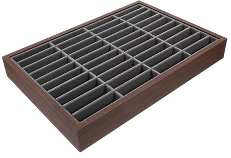 Angoily Wooden Bracelet Display Tray Velvet Inserts Jewelry Organizer Tray for Vendors for Bracelet and Bangle Selling Displays
