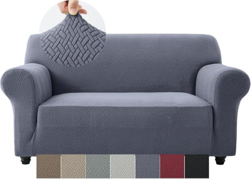 Moonlight Bedding High Stretch Navy 2 Seater Sofa Cover Spandex Elastic Fit Non Slip Sofa Cover Washable Sofa Protector